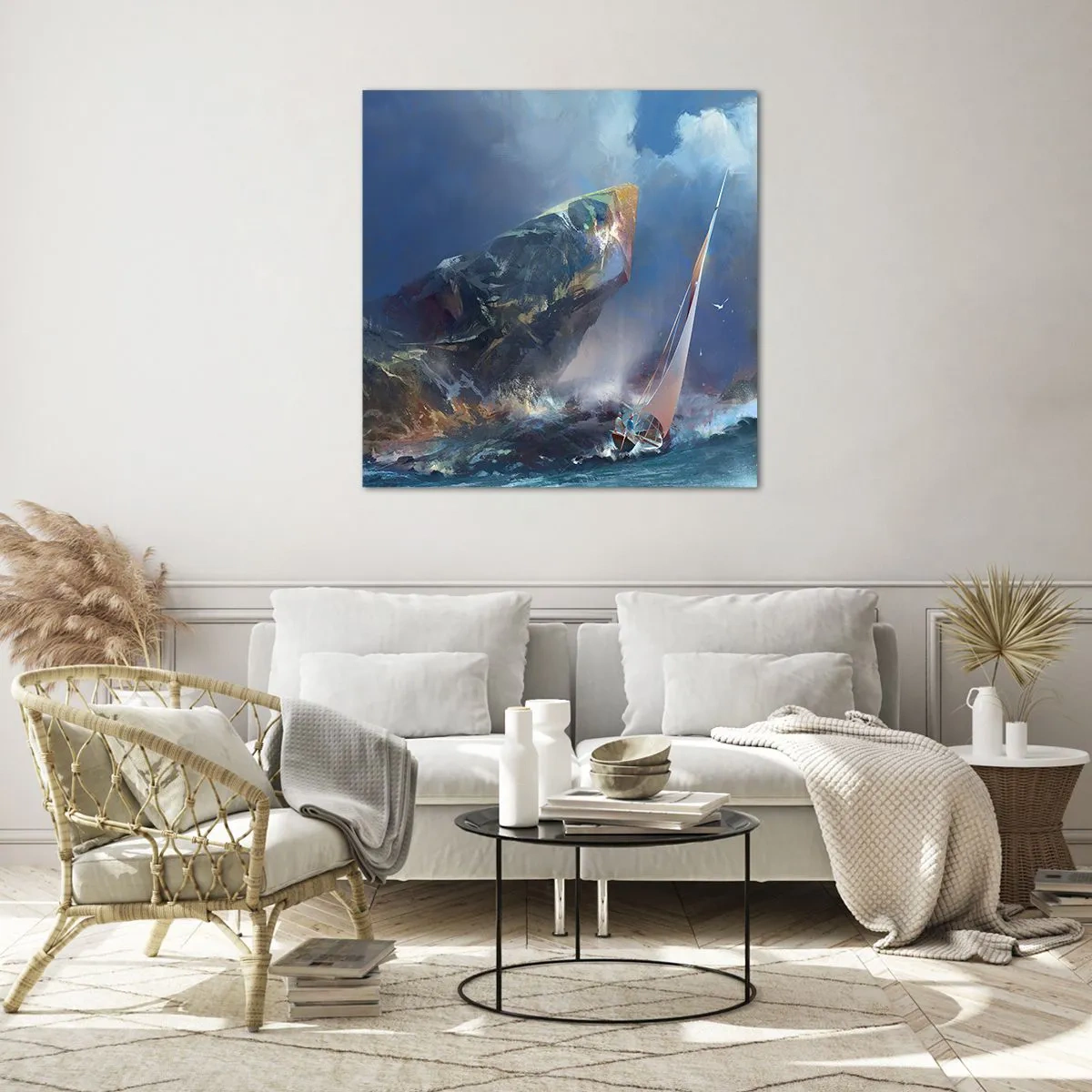 Impression sur verre - Image sur verre - Celui qui est courageux, gagne - 70x70 cm