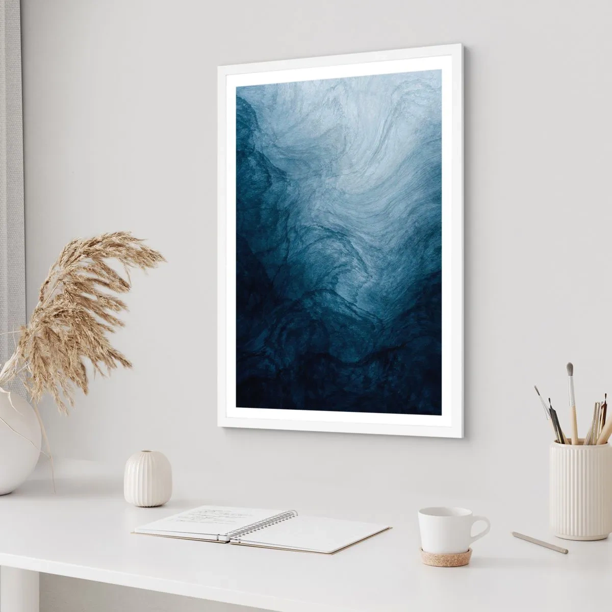 Affiche dans un cadre blanc - Poster - Atteindre en profondeur - 40x50 cm