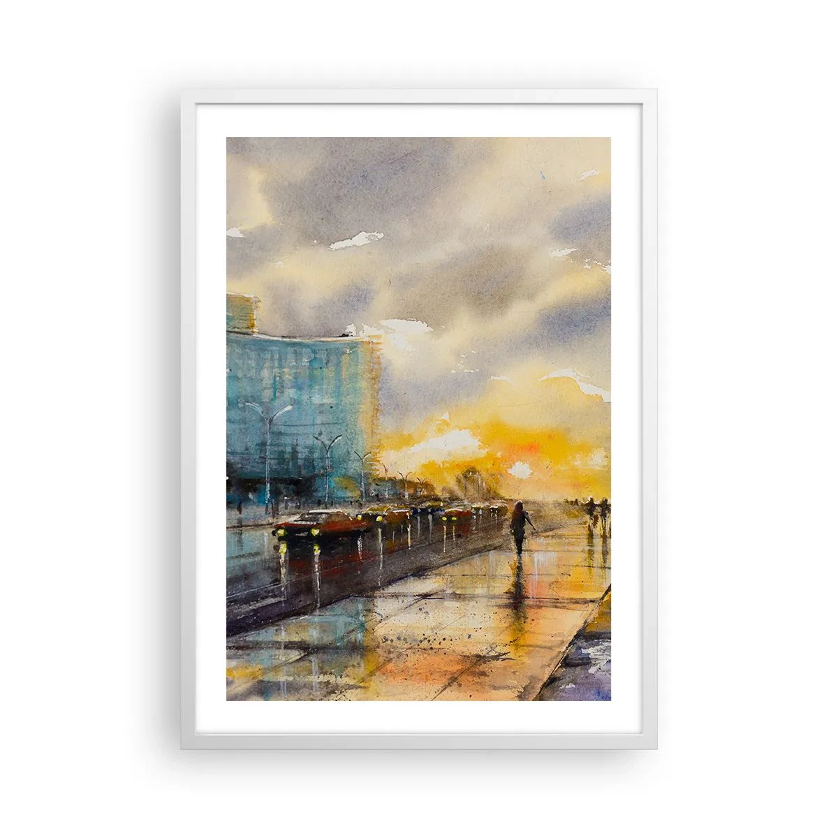 Affiche dans un cadre blanc - Poster - La vie sur le rivage - 50x70 cm