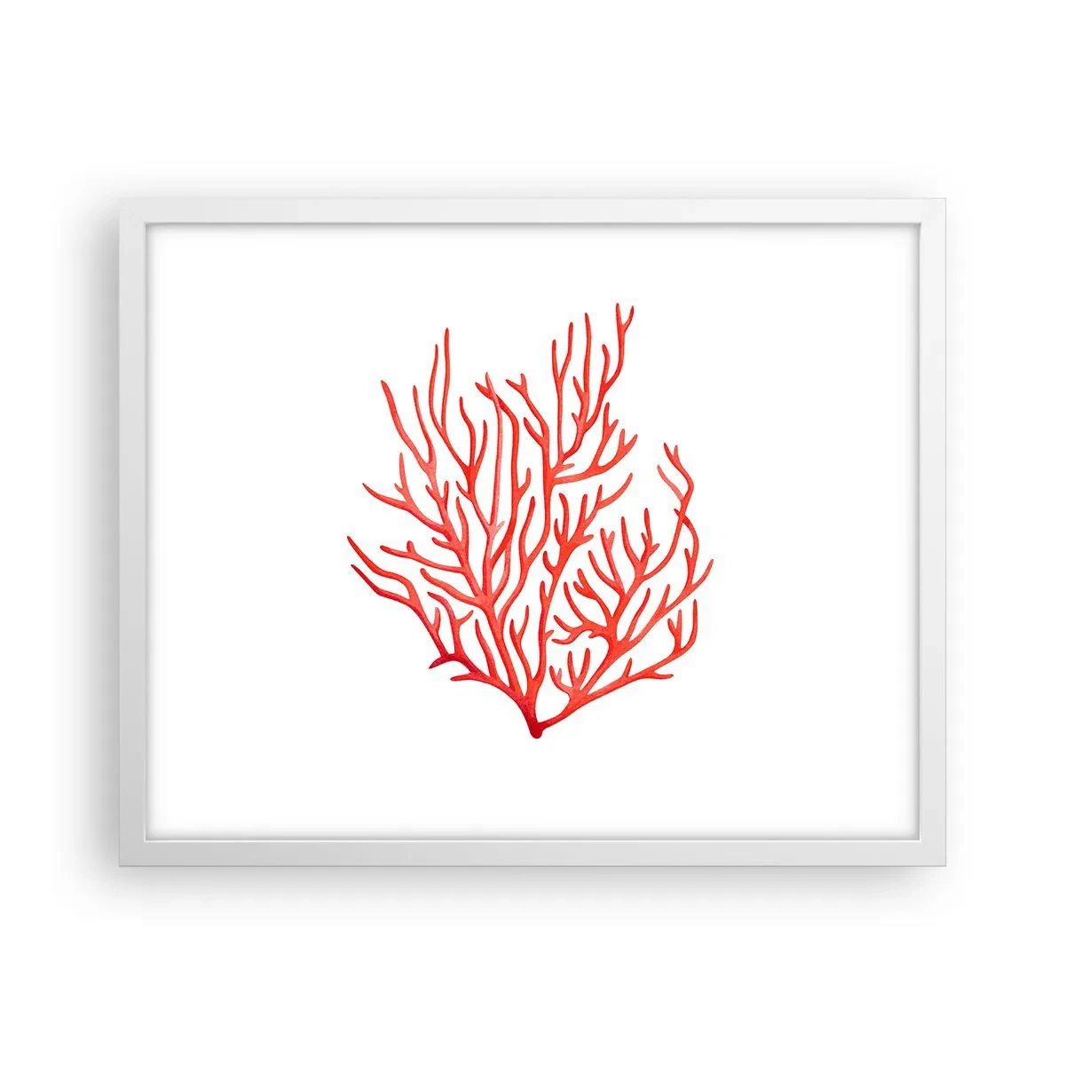 Affiche dans un cadre blanc - Poster - Filigrane de corail - 50x40 cm