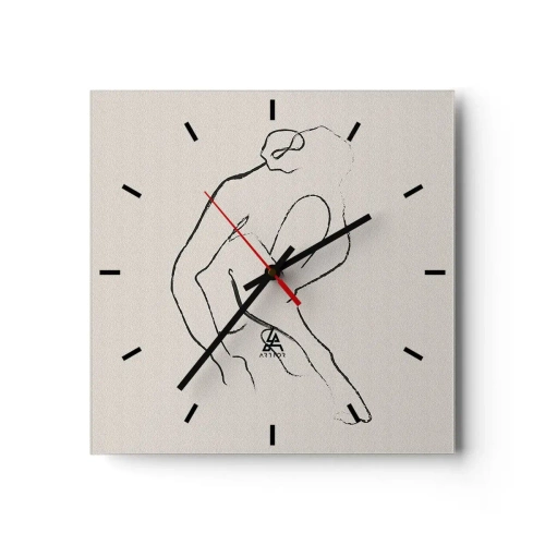 Horloge murale - Pendule murale - Croquis intime - 40x40 cm