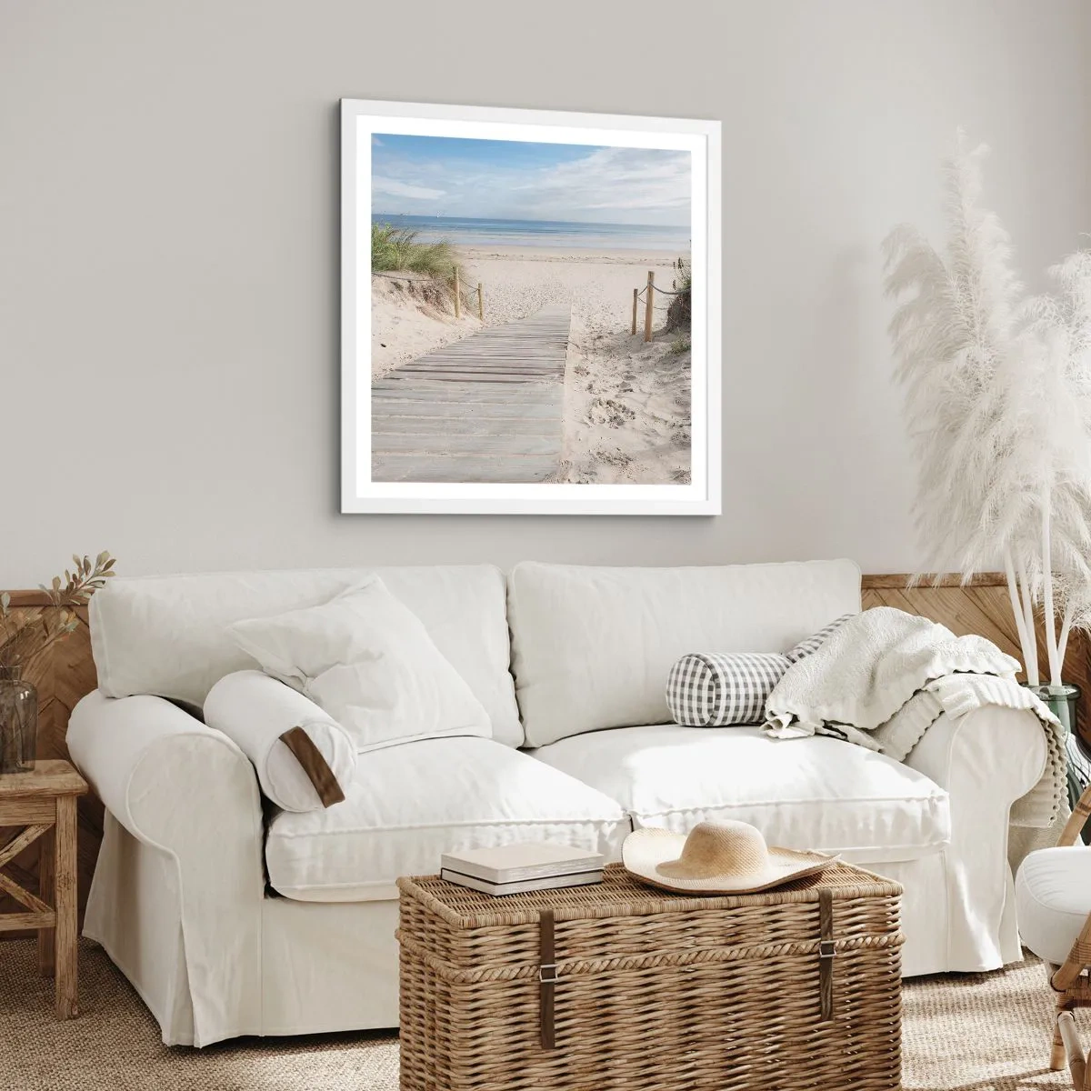 Affiche dans un cadre blanc - Poster - A l'horizon - 40x40 cm