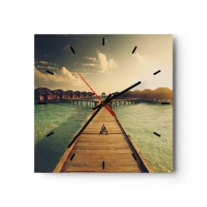 Horloge murale - Pendule murale - Invitation chaleureuse - 40x40 cm