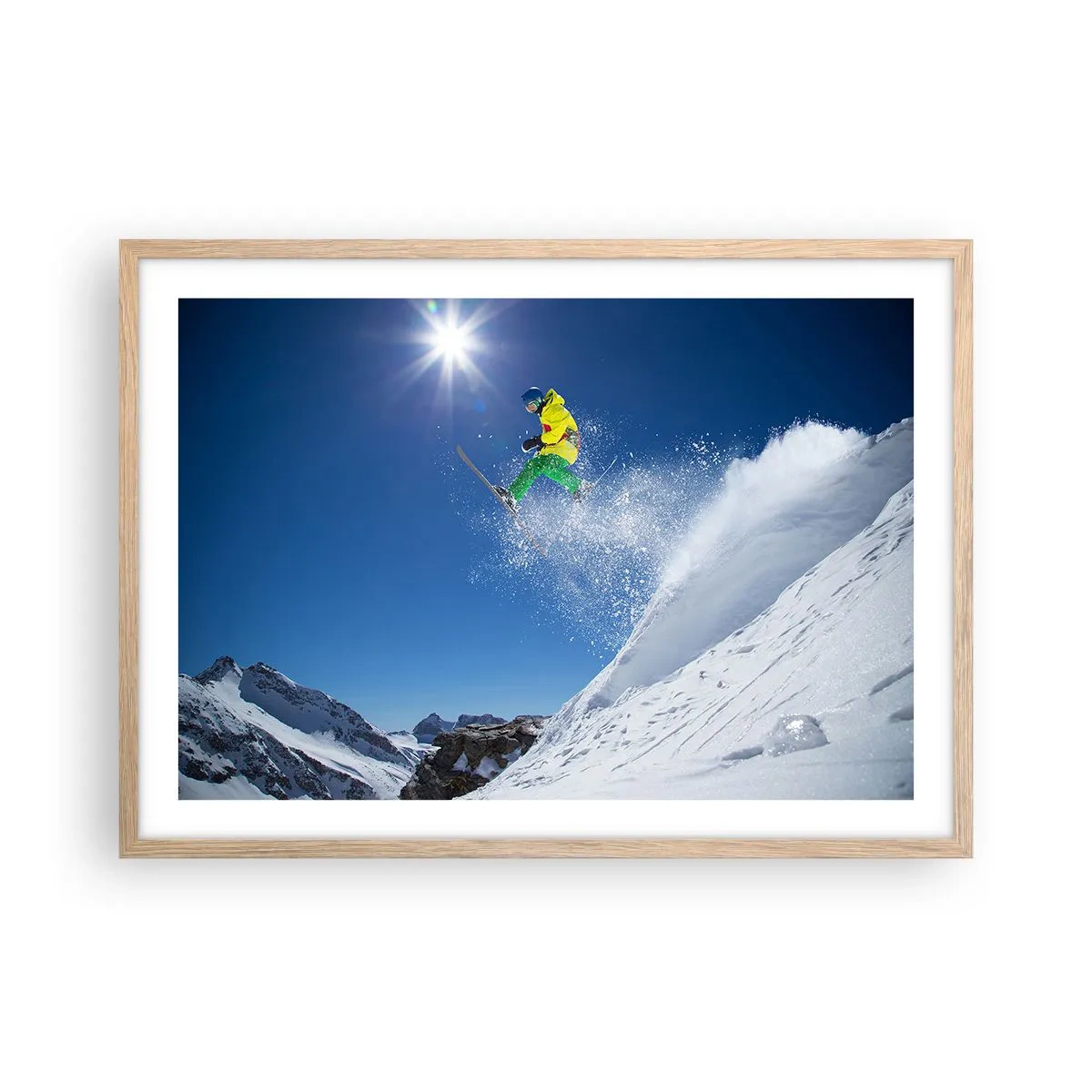 Affiche dans un chêne clair - Poster - Danse avec les montagnes - 70x50 cm