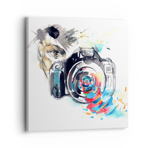 Impression sur toile - Image sur toile - Dans l'oeil de l'objectif - 30x30 cm