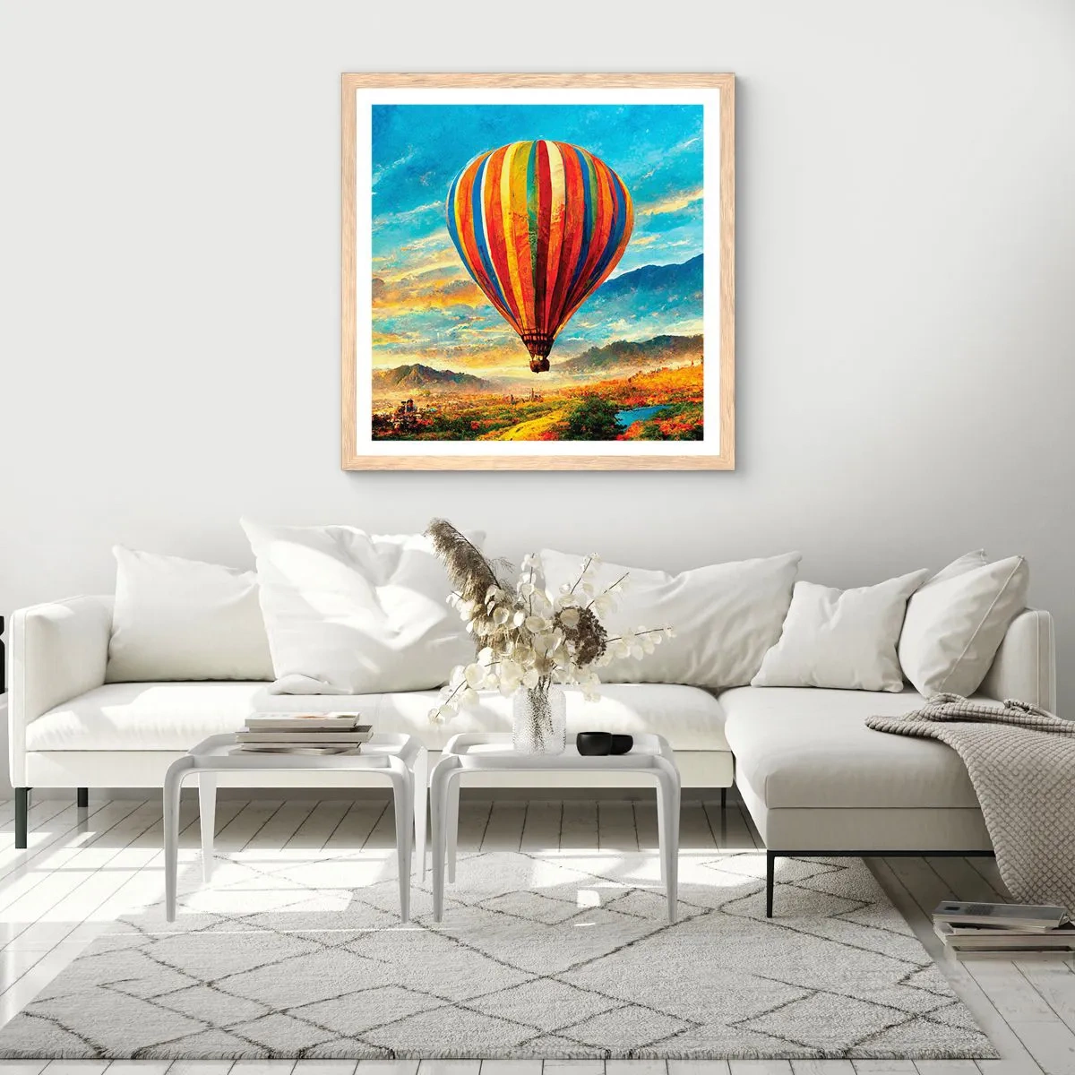 Affiche dans un chêne clair - Poster - Dans le silence on voit mieux - 60x60 cm