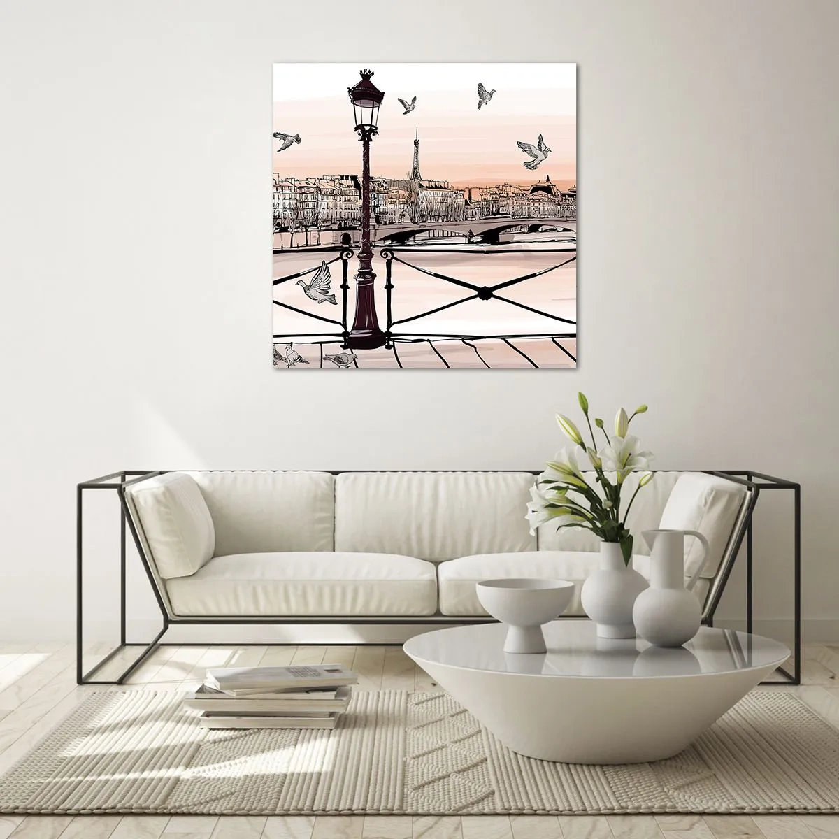 Impression sur verre - Image sur verre - Sur les toits de Paris - 70x70 cm