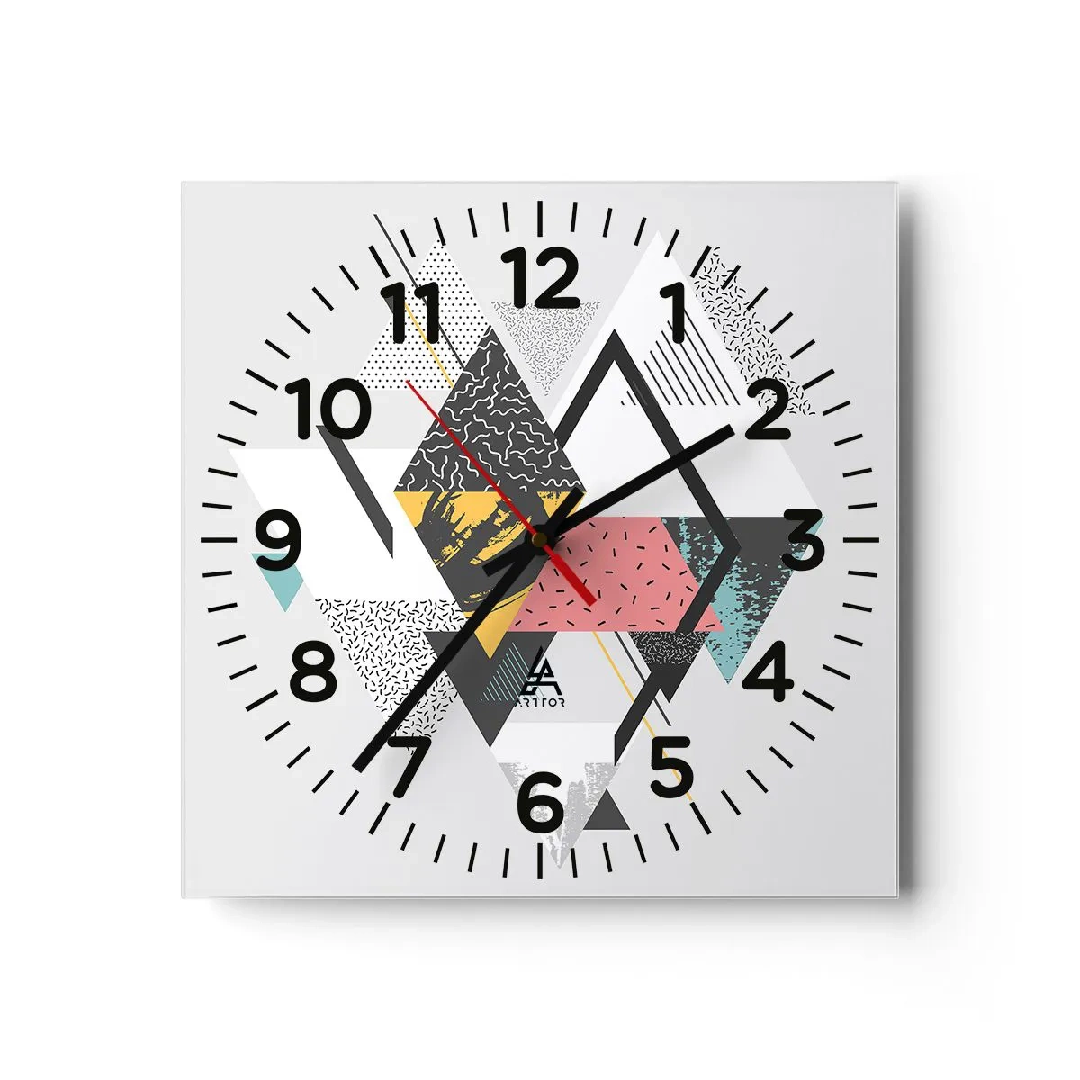Horloge murale - Pendule murale - Variation sur triangle et losange - 40x40 cm