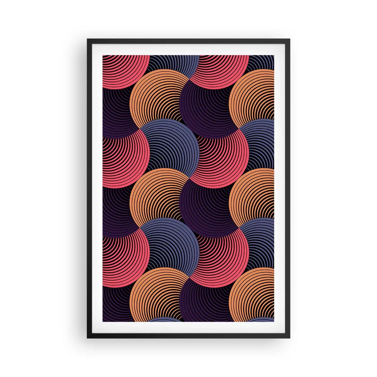 Affiche dans un cadre noir - Poster - Dans un rythme circulaire - 61x91 cm