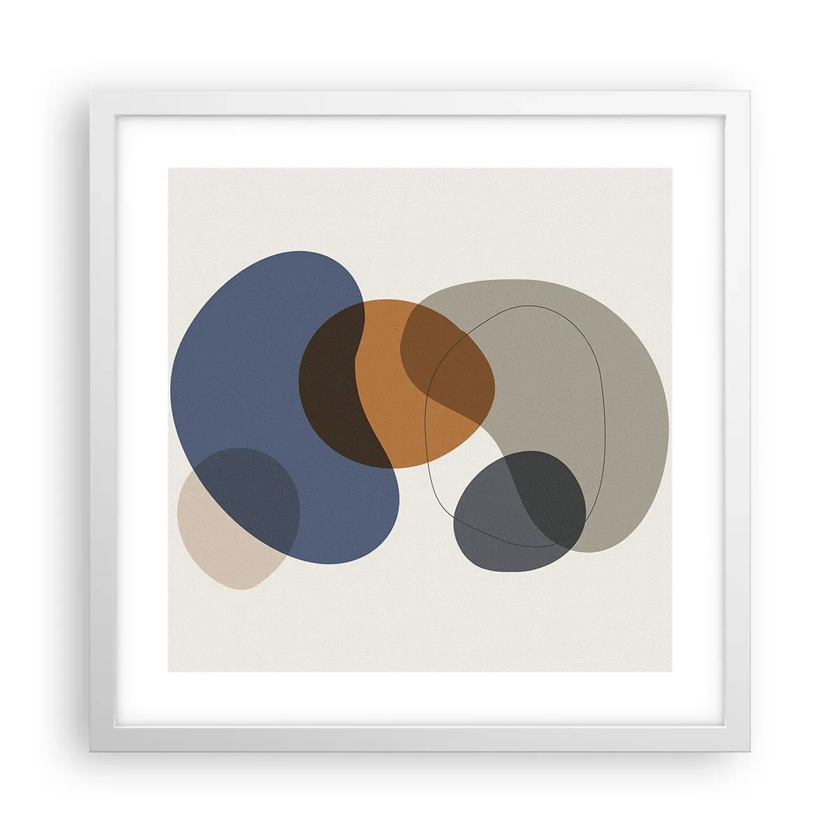 Affiche dans un cadre blanc - Poster - Gouttes de couleur - 40x40 cm