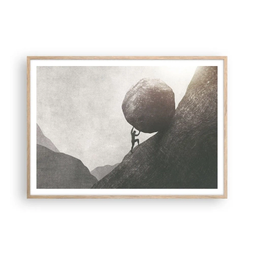 Affiche dans un chêne clair - Poster - Je crois contre tout espoir - 100x70 cm