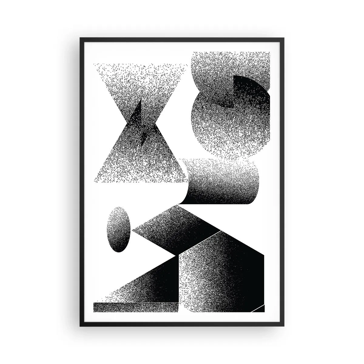 Affiche dans un cadre noir - Poster - Angles et ovales - 70x100 cm