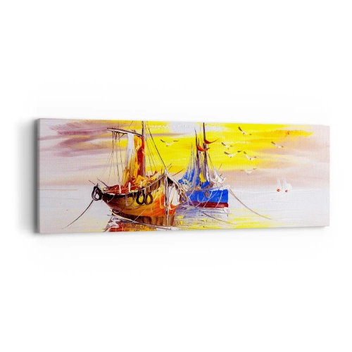 Impression sur toile - Image sur toile - Un repos bien mérité au port - 90x30 cm