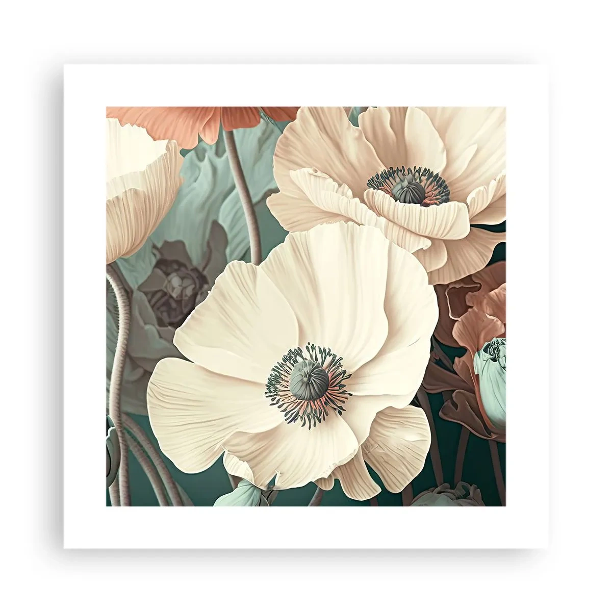 Affiche - Poster - Le murmure des coquelicots - 40x40 cm