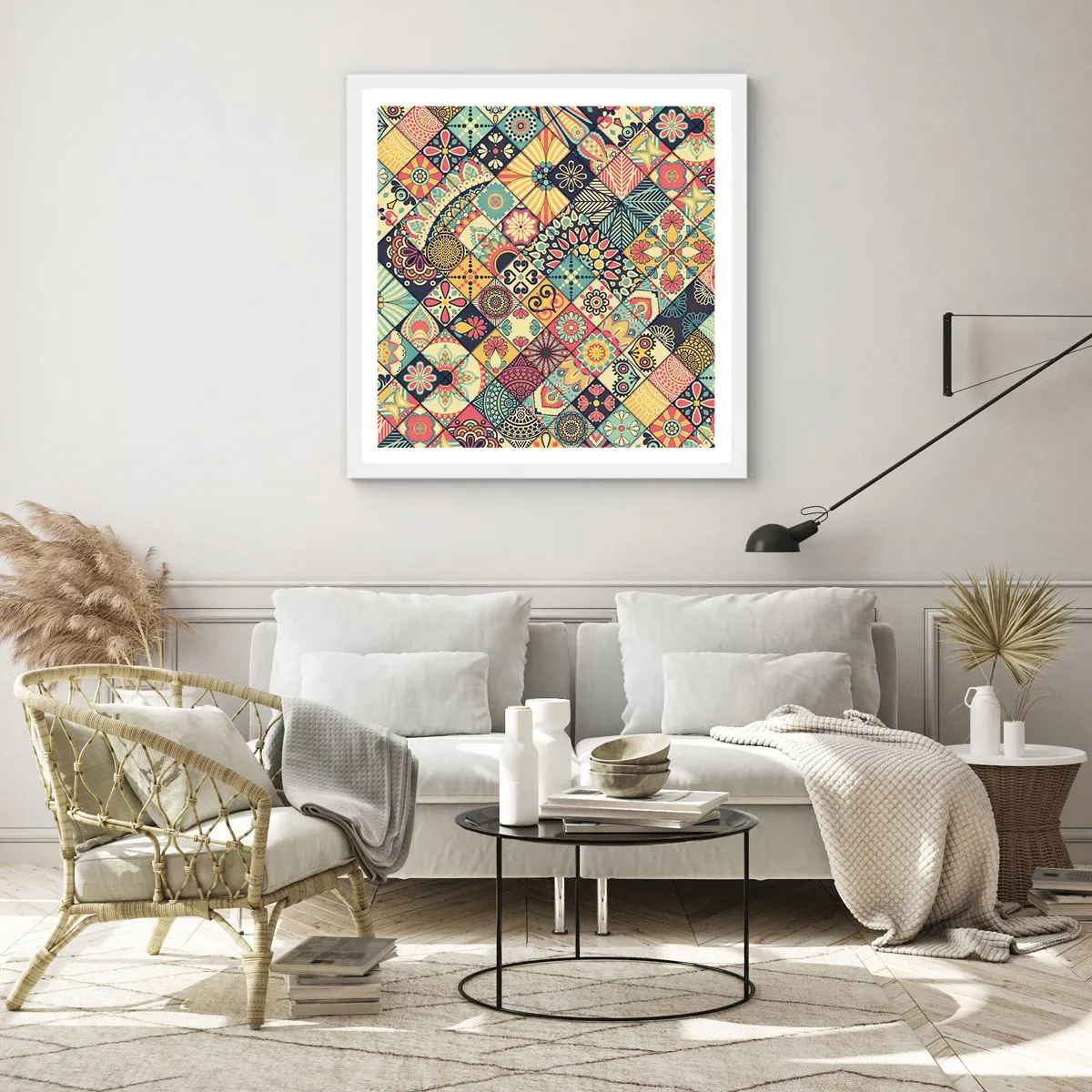 Affiche dans un cadre blanc - Poster - Ambiance marocaine - 30x30 cm