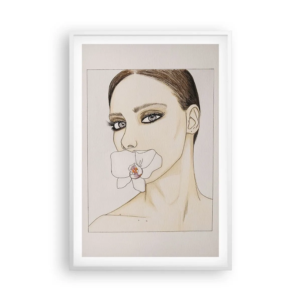 Affiche dans un cadre blanc - Poster - Symbole de l'élégance et de la beauté - 61x91 cm