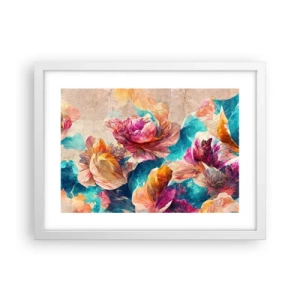 Affiche dans un cadre blanc - Poster - Splendeur colorée du bouquet - 40x30 cm
