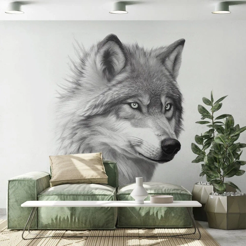 Papier Peint Autocollant Deluxe Sticker - Alpha – sans aucun doute - Loup, Animal, scandinave - 100x70 cm
