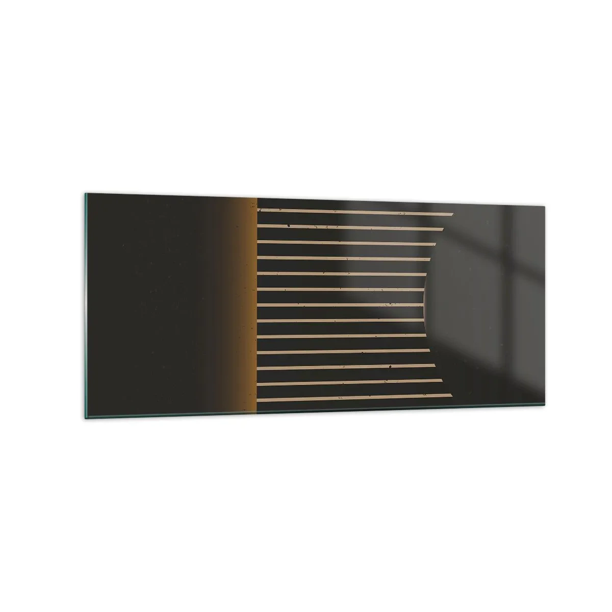 Impression sur verre - Image sur verre - Motif géométrique à rayures sur fond sombre - 120x50cm - Explorez les ténèbres - Décoration murale moderne pour le salon et la chambre ARTTOR