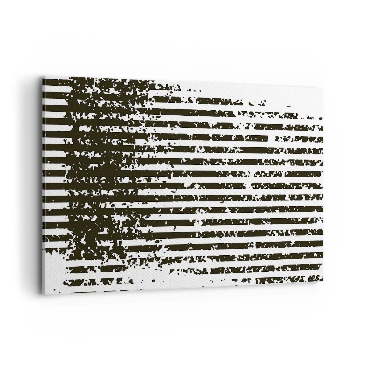 Impression sur toile - Image sur toile - Lignes abstraites avec un effet vieilli en noir et blanc - 100x70cm - Rythme et bruissement - Décoration murale moderne pour le salon et la chambre ARTTOR