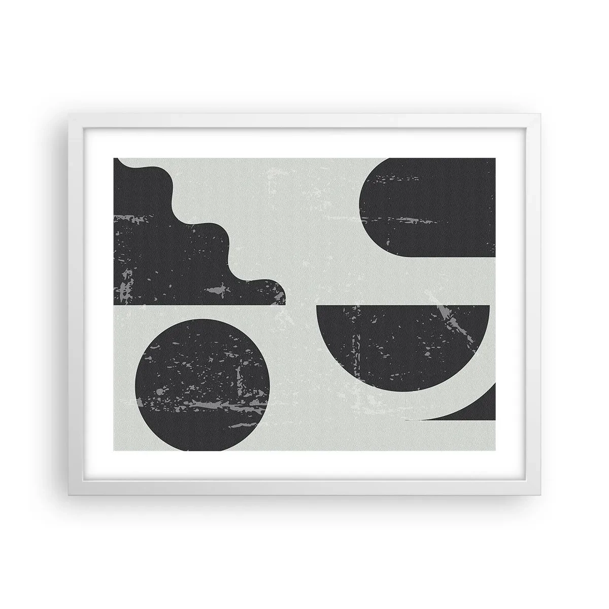 Affiche dans un cadre blanc - Poster - Composition dessus et dessous - 50x40 cm