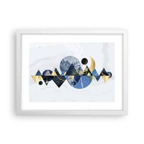 Affiche dans un cadre blanc - Poster - Paysage géométrique - 40x30 cm