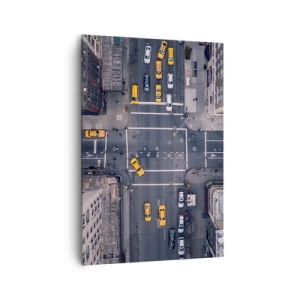 Impression sur toile - Image sur toile - Vue aérienne d'une rue animée de la ville - 70x100cm - Un choix simple - Décoration murale moderne pour le salon et la chambre ARTTOR