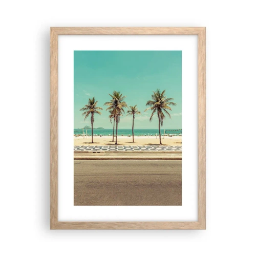 Affiche dans un chêne clair - Poster - Gardien de plage - 30x40 cm