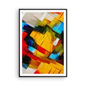 Affiche dans un cadre noir - Poster - Une superposition multicolore - 70x100 cm
