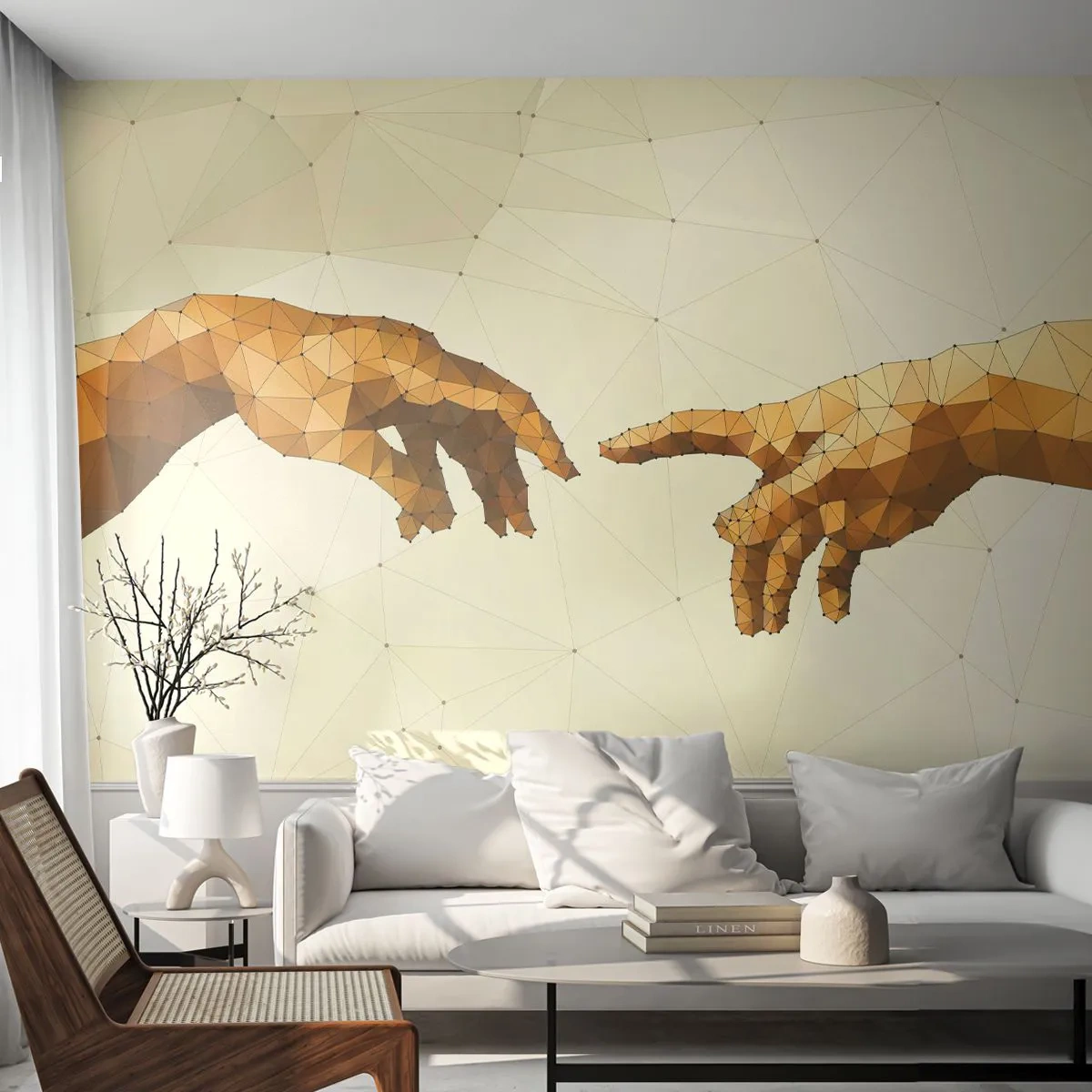 Papier Peint Photo Standard Eco - Géométrie divine - Art moderne, Mains, Morceau - 400x280 cm