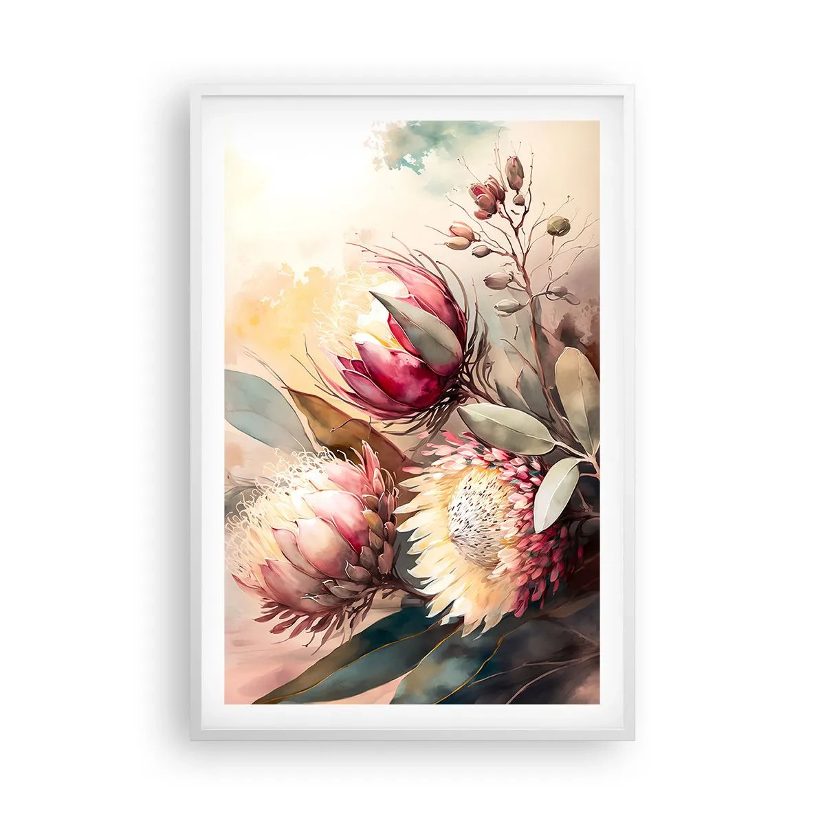 Affiche dans un cadre blanc - Poster - De profil et de face - 61x91 cm