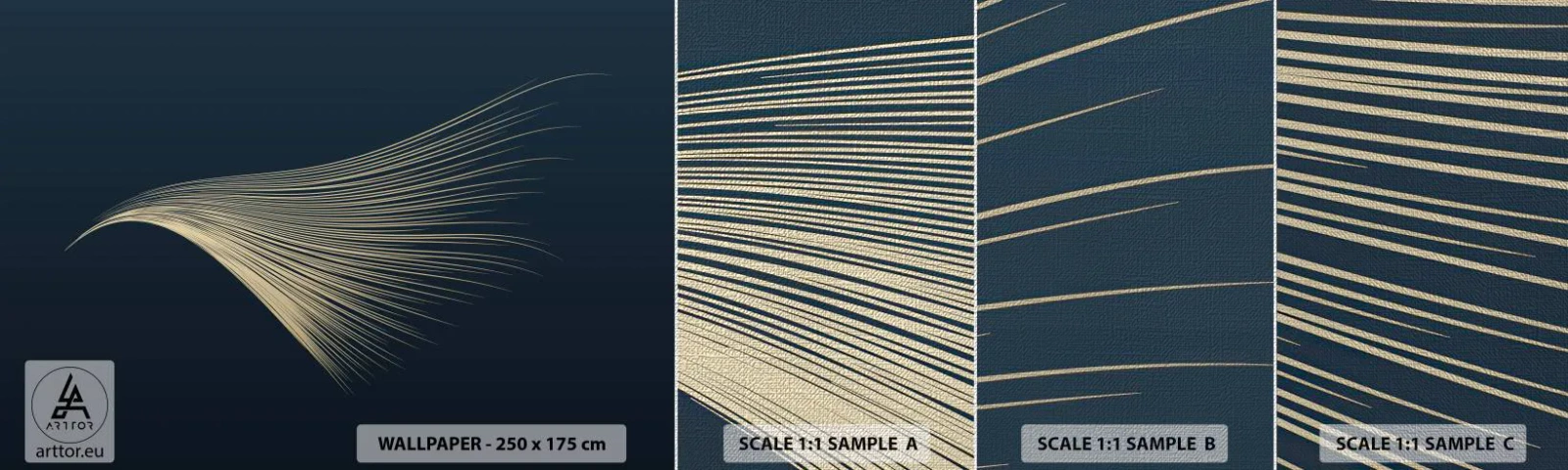 Échantillon de Papier Peint Premium Canvas - Comme les cheveux d'un ange - Abstraction, Morceau, Graphique - 100x30 cm