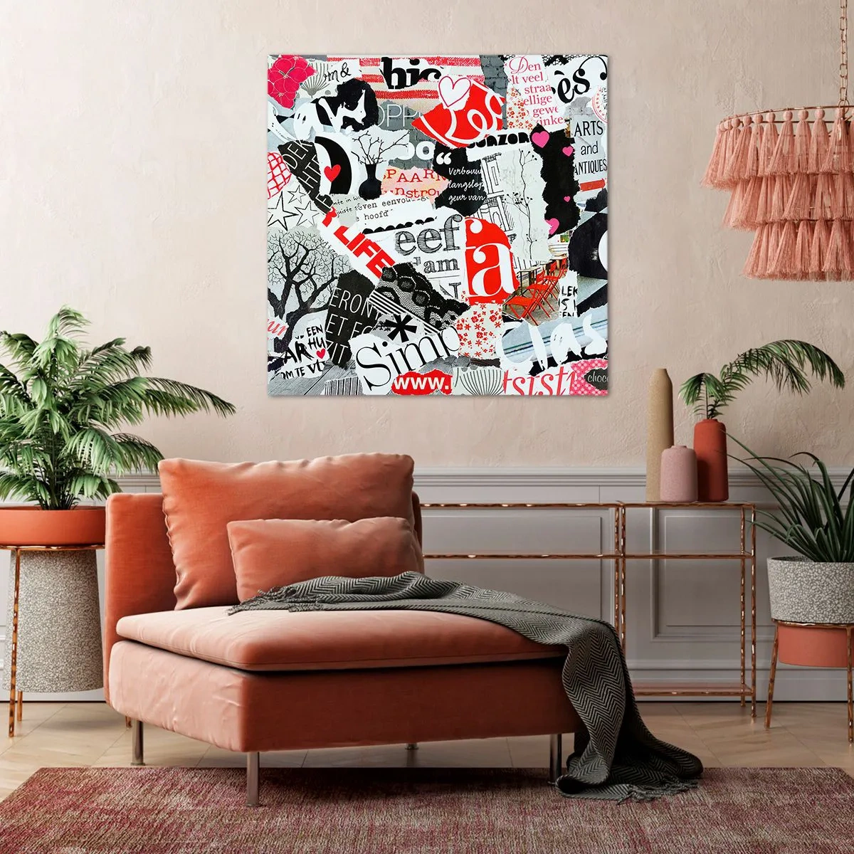 Impression sur toile - Image sur toile - Collage hipster - 40x40 cm