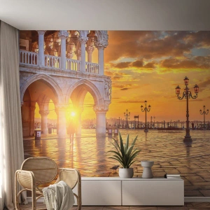 Papier Peint Photo Premium Sand - Où est tout le monde? - Ville, Venise, Architecture - 200x140 cm