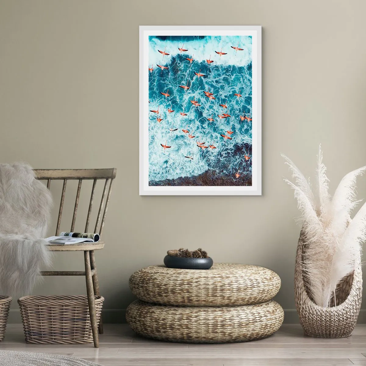 Affiche dans un cadre blanc - Poster - Défilé du bord de mer - 50x70 cm