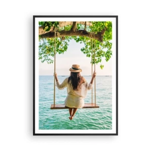 Affiche dans un cadre noir - Poster - La vie est belle - 70x100 cm