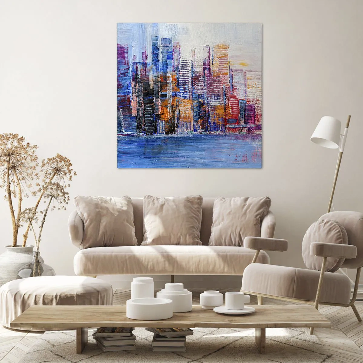 Impression sur toile - Image sur toile - Une métropole joyeuse - 40x40 cm