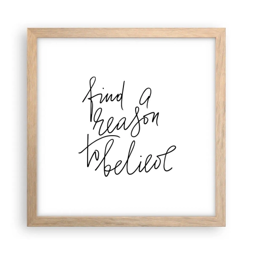 Affiche dans un chêne clair - Poster - C'est possible - 30x30 cm