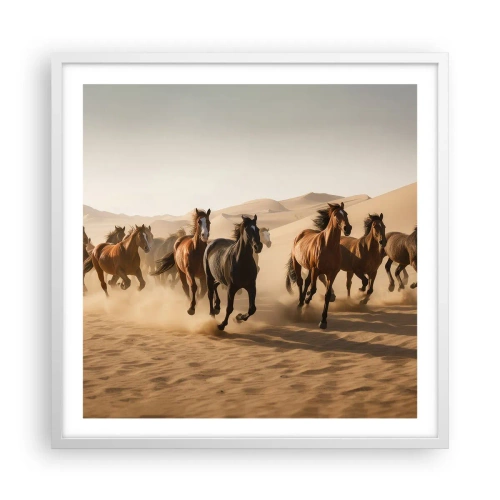 Affiche dans un cadre blanc - Poster - Libre comme le vent - 60x60 cm