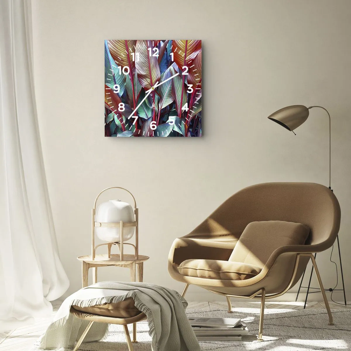 Horloge murale - Pendule murale - Un fourré coloré - 30x30 cm