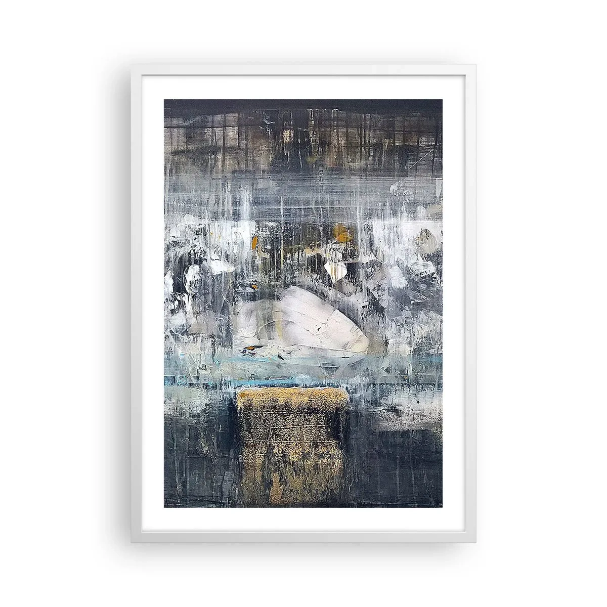 Affiche dans un cadre blanc - Poster - Comme sur la glace, comme après décembre - 50x70 cm