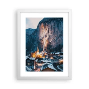 Affiche dans un cadre blanc - Poster - Esprit brillant de l'hiver - 30x40 cm