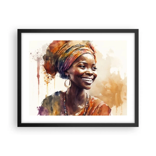 Affiche dans un cadre noir - Poster - reine africaine - 50x40 cm