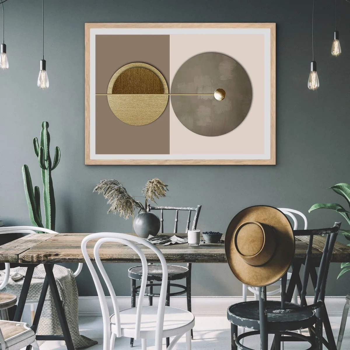 Affiche dans un chêne clair - Poster - Équilibre parfait - 50x40 cm