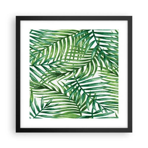 Affiche dans un cadre noir - Poster - Sous la canopée verte - 40x40 cm
