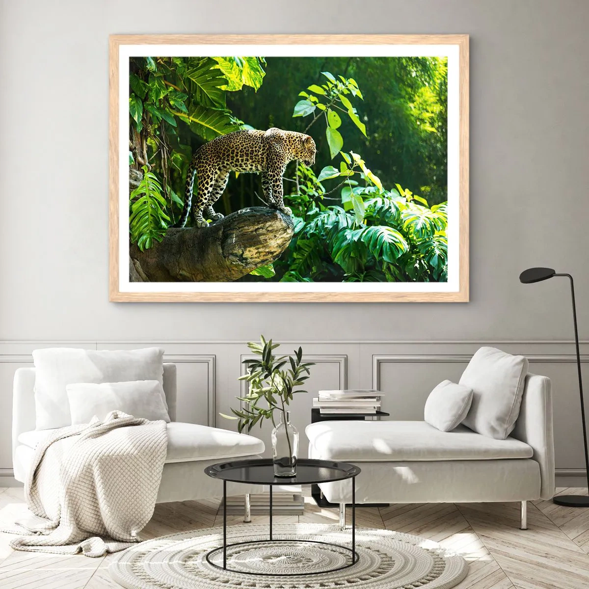 Affiche dans un chêne clair - Poster - À la chasse? - 50x40 cm