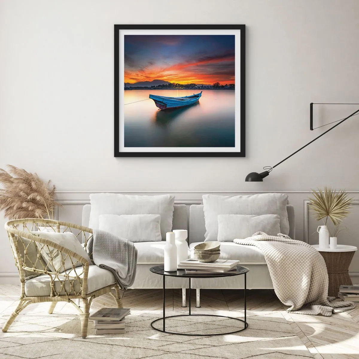 Affiche dans un cadre noir - Poster - Une bonne nuit arrive - 50x50 cm