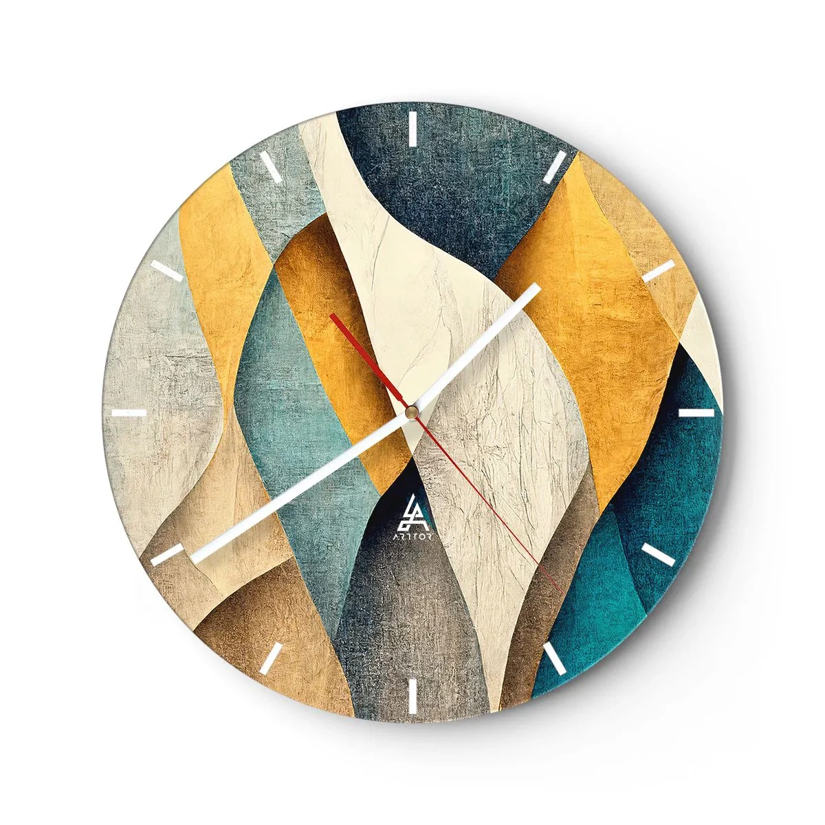 Horloge murale - Pendule murale - Rythme et vague - 40x40 cm