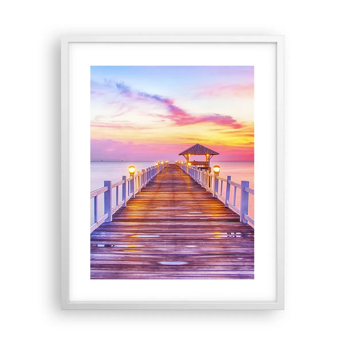 Affiche dans un cadre blanc - Poster - Le silence lilas-doré du soir - 40x50 cm