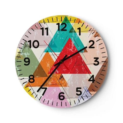 Horloge murale - Pendule murale - Trois par trois - 40x40 cm
